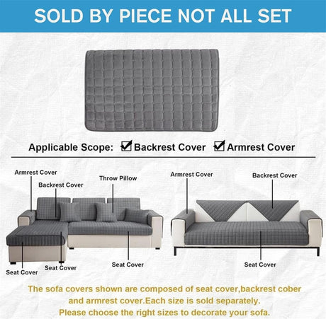 Sofa cover - Corner sofa cover - Flannel sofa cover - Winter - Winter sofa cover - Sofa cover - Corner sofa cover (1/2/3/4 seater) - L-shaped sofa cover - Grey - 90 x 90 cm