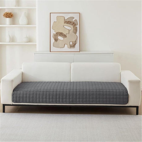 Sofa cover - Corner sofa cover - Flannel sofa cover - Winter - Winter sofa cover - Sofa cover - Corner sofa cover (1/2/3/4 seater) - L-shaped sofa cover - Grey - 90 x 90 cm
