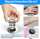 Pop-on sink drain plug - Drain stopper - Drain strainer - Hair catcher - Sink - Drain plugs - Sinks - Bathroom/Kitchen - Hair - Chrome - For 34-40 mm