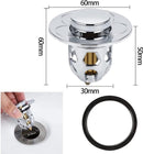 Pop-on sink drain plug - Drain stopper - Drain strainer - Hair catcher - Sink - Drain plugs - Sinks - Bathroom/Kitchen - Hair - Chrome - For 34-40 mm