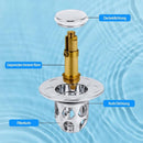 Pop-on sink drain plug - Drain stopper - Drain strainer - Hair catcher - Sink - Drain plugs - Sinks - Bathroom/Kitchen - Hair - Chrome - For 34-40 mm