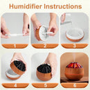 Aromatherapy Air Humidifier - Flame Effect Aromatherapy Diffuser - 300ml - Bedroom Humidifier - Campfire Shape - Small Ultra-Quiet USB Portable Humidifier for Home and Office (Light Color)