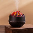 Aromatherapy Air Humidifier - Flame Effect Aromatherapy Diffuser - 300ml - Bedroom Humidifier - Campfire Shape - Small Ultra-Quiet USB Portable Humidifier for Home and Office (Dark)