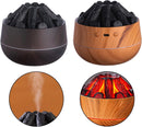 Aromatherapy Air Humidifier - Flame Effect Aromatherapy Diffuser - 300ml - Bedroom Humidifier - Campfire Shape - Small Ultra-Quiet USB Portable Humidifier for Home and Office (Dark)