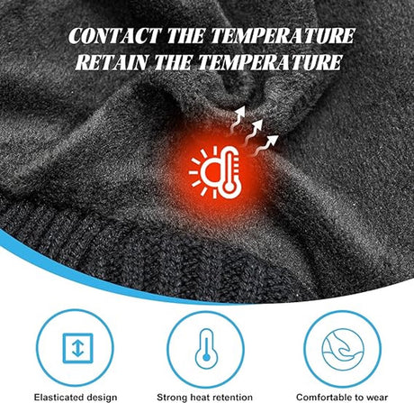 Beanie - Women's Beanie - Men's Beanie - Black Men's Beanie - Thick and Warm Knit Beanie - Unisex - Thermal Lining - With Ear Flaps - Ideal for Outdoor Activities - Camping - Sports - Gift Idea - Black
