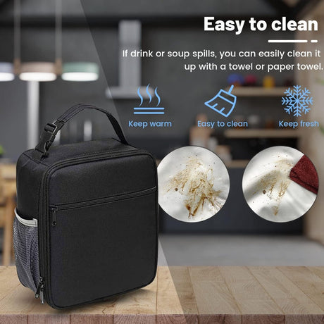 Lunch bag - Adult lunch bag - Insulated backpack - Picnic bag - Lunch bag for girls - 6.5L lunch box for boys - Insulated bag - Keeps food fresh - Office - school - picnic (black)