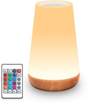 LED Table Lamp - Touch-Sensitive LED Bedside Lamp - Desk Lamp - Dimmable Remote Control with RGB Color Changing - USB Rechargeable - Portable Table Lamp - Bedroom, Living Room, Camping