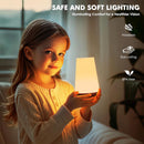 LED Table Lamp - Touch-Sensitive LED Bedside Lamp - Desk Lamp - Dimmable Remote Control with RGB Color Changing - USB Rechargeable - Portable Table Lamp - Bedroom, Living Room, Camping