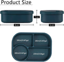 Silicone Lunch Box – For children and adults – Four-compartment lunch box – Leakproof lunch box – For school, picnics and parks (Blue)