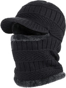 Beanie - Men's Winter Beanie - Knitted Beanie - Men's Beanie - With Flexible Neck Gaiter - Ski Balaclava - Unisex - Windproof - Warm - Ideal for Outdoor Activities - Camping - Skiing - Everyday Wear - Winter