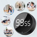 Digital Timer - Digital Kitchen Timer - Smart Timer - LED Display - Magnetic - 360° Rotation - BBQ Alarm Clock - Silver