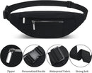 Fanny pack - Men's fanny pack - Women's fanny pack - Waterproof men's fanny pack - Unisex fanny pack - Travel and hiking fanny pack - with adjustable shoulder strap (black)