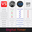 Digital Timer - Digital Kitchen Timer - Smart Timer - LED Display - Magnetic - Addition/Subtraction - Learn to Tell Time - Analog Kitchen Timer - Black