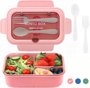 Lunch boxes - lunch box - adult lunch box - child's lunch box - Kinder lunch box - 3-compartment leakproof lunch box - bento box with cutlery - 1200 ml - snack box for children and boys - pink