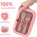 Lunch boxes - lunch box - adult lunch box - child's lunch box - Kinder lunch box - 3-compartment leakproof lunch box - bento box with cutlery - 1200 ml - snack box for children and boys - pink