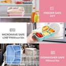 Lunch boxes - adult lunch box - child lunch box - snack box - 4-pack - compact - stackable - four colors - BPA-free, reusable - designed for portion control - School and restaurant meals