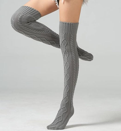 Socks - Women's knee-high socks - Cable knit knee-high socks - Stockings - Knee-high socks - Winter warmth - Tights - Knee support socks - Women - Girls - Pain relief