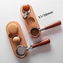 Espresso press holder -  Espresso press holder - 58mm wooden coffee press holder - Espresso tools for kitchens, cafes and restaurants