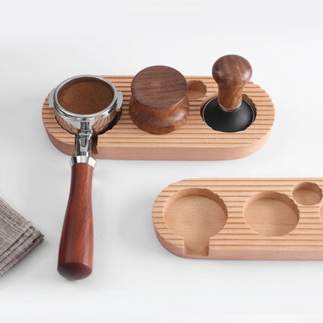Espresso press holder -  Espresso press holder - 58mm wooden coffee press holder - Espresso tools for kitchens, cafes and restaurants
