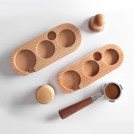 Espresso press holder -  Espresso press holder - 58mm wooden coffee press holder - Espresso tools for kitchens, cafes and restaurants