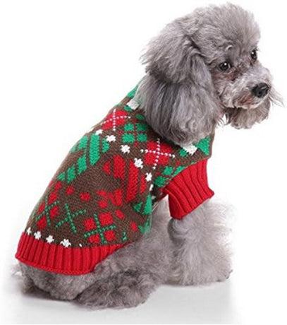 Dog Sweater - Dog Coat - Pet Dog Turtleneck Sweater - Christmas Turn-Up Sweater - Puppy Clothes - Christmas Decorations - Perfect for Small Dogs - Medium-Sized Dogs - Party Clothes - Size L