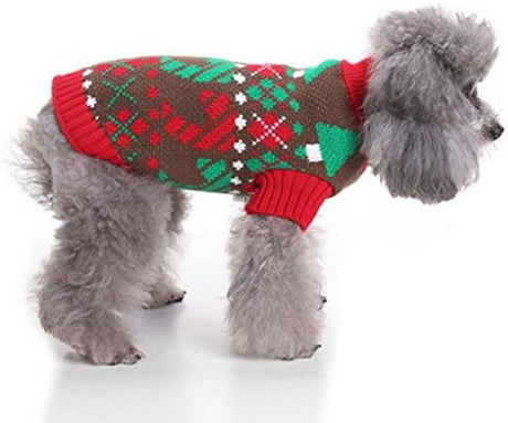 Dog Sweater - Dog Coat - Pet Dog Turtleneck Sweater - Christmas Turn-Up Sweater - Puppy Clothes - Christmas Decorations - Perfect for Small Dogs - Medium-Sized Dogs - Party Clothes - Size L