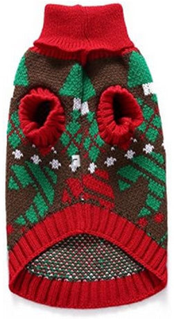 Dog Sweater - Dog Coat - Pet Dog Turtleneck Sweater - Christmas Turn-Up Sweater - Puppy Clothes - Christmas Decorations - Perfect for Small Dogs - Medium-Sized Dogs - Party Clothes - Size L