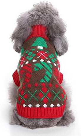 Dog Sweater - Dog Coat - Pet Dog Turtleneck Sweater - Christmas Turn-Up Sweater - Puppy Clothes - Christmas Decorations - Perfect for Small Dogs - Medium-Sized Dogs - Party Clothes - Size L