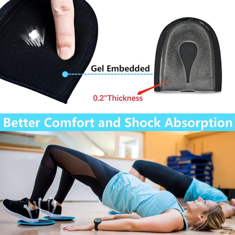 Insoles - Arch Supports - Gel Heel Cushions - For plantar fasciitis, heel pain, and Achilles tendonitis - Protectors and cushions for men and women - 1 pair