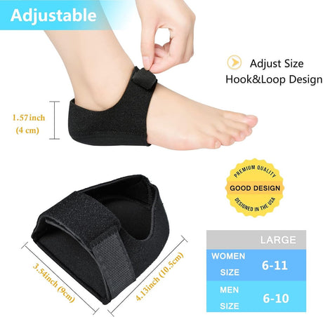 Insoles - Arch Supports - Gel Heel Cushions - For plantar fasciitis, heel pain, and Achilles tendonitis - Protectors and cushions for men and women - 1 pair
