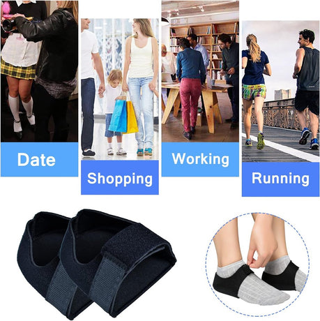 Insoles - Arch Supports - Gel Heel Cushions - For plantar fasciitis, heel pain, and Achilles tendonitis - Protectors and cushions for men and women - 1 pair