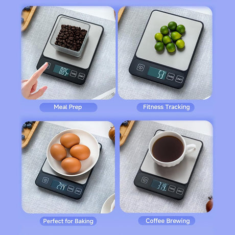 Precision scale - Digital kitchen scale - Barista scale - Professional food scale with a 10 kg weighing capacity - For home baking - Easy to read