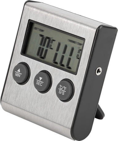Food Thermometer - Meat Thermometer - Grill Thermometer - Meat Cooking Probe - Accurate Digital Kitchen Thermometer with Timer - Suitable for Cooking and Outdoor Grilling
