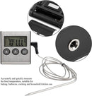 Food Thermometer - Meat Thermometer - Grill Thermometer - Meat Cooking Probe - Accurate Digital Kitchen Thermometer with Timer - Suitable for Cooking and Outdoor Grilling