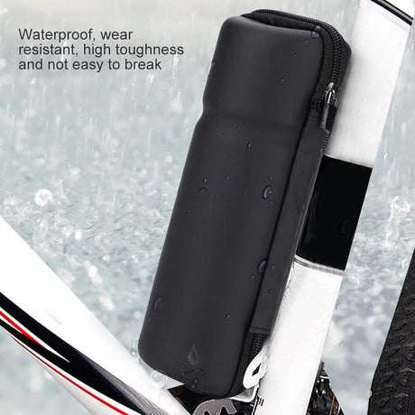 Bicycle frame bag - 23 x 9 cm - Rigid, waterproof, lightweight, wear-resistant, strong and unbreakable material - Can be used as a portable repair kit - Water bottle bag (black)