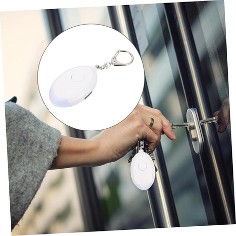 Alarm - Personal Alarm - Alarm Keychain - Powerful SOS Siren Button for Women - Anti-kit - Compact and User-Friendly Keychain Alarm with LED Light (White)