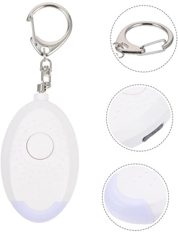 Alarm - Personal Alarm - Alarm Keychain - Powerful SOS Siren Button for Women - Anti-kit - Compact and User-Friendly Keychain Alarm with LED Light (White)