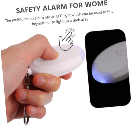 Alarm - Personal Alarm - Alarm Keychain - Powerful SOS Siren Button for Women - Anti-kit - Compact and User-Friendly Keychain Alarm with LED Light (White)