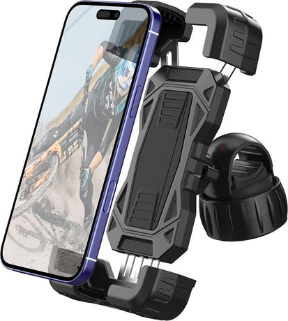 Bicycle phone mount - Motorcycle phone mount - Phone holder - Bicycle phone mount - Motorcycle phone mount - Adjustable - Universal - Handlebar - Black - Compatible with 4.7 to 6.8 inch phones