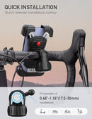 Bicycle phone mount - Motorcycle phone mount - Phone holder - Bicycle phone mount - Motorcycle phone mount - Adjustable - Universal - Handlebar - Black - Compatible with 4.7 to 6.8 inch phones