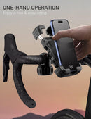 Bicycle phone mount - Motorcycle phone mount - Phone holder - Bicycle phone mount - Motorcycle phone mount - Adjustable - Universal - Handlebar - Black - Compatible with 4.7 to 6.8 inch phones