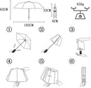 Parasol - Folding Storm Umbrella - Large Umbrella - 105cm Extendable - Large Folding Umbrella with 24 Self-Expanding Ribs - Folding Storm Umbrella - Storm Resistant up to 100km/h - Black