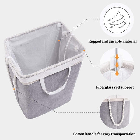 Collapsible laundry basket with lid, leak-proof and foldable bin, with removable bag, large capacity, storage bag, for dorm room, bedroom, bathroom, clothes and toys, brown