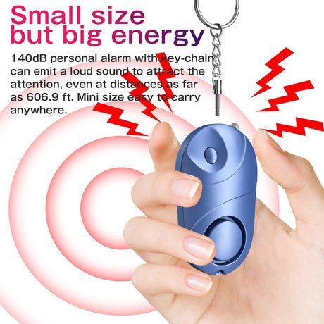 Panic Alarm - Personal Alarm - Personal Pocket Alarm - Keychain Siren - Safe Audible Personal Security Alarm - 130 dB with LED Light - For Children, Women and the Elderly (Black)