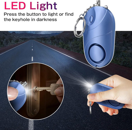 Panic Alarm - Personal Alarm - Personal Pocket Alarm - Keychain Siren - Safe Audible Personal Security Alarm - 130 dB with LED Light - For Children, Women and the Elderly (Black)
