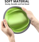 4-Piece Food Storage Container Set - Lunch Box - Collapsible Food Container - Round Silicone Lunch Box - For Camping Kitchens - BPA-Free - Green