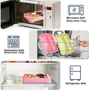 Lunch Box - Bento Box - Lunch Box - Adult Lunch Box - Children's Lunch Box - With 5 Compartments - Durable - Microwave/Dishwasher Safe - Ideal for Meals at Restaurants, Work, School - Pink