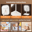 Makeup Mirror with Lighting – 3 Light Colors – Dimmable – Mirror with Lights – Smart Touch – USB Charging Port