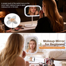 Makeup Mirror with Lighting – 3 Light Colors – Dimmable – Mirror with Lights – Smart Touch – USB Charging Port