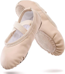 Women's Ballet Shoes – Ballet Shoes for Girls – Beige – Soft PU Leather Dance Shoes with Non-Slip Sole – Suitable for Ballet, Yoga & Home Use – For 2.5 UK